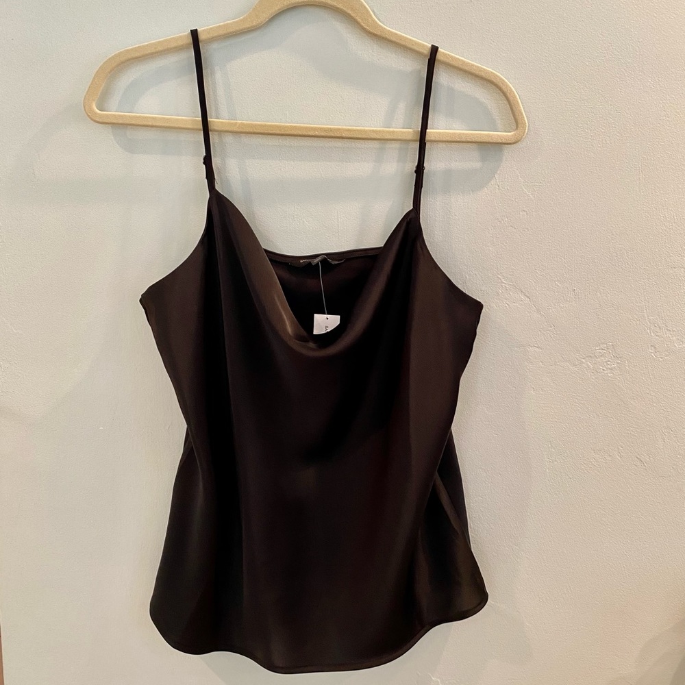 NWT Banana Republic black camisole with adjustable straps and cowl neck - Small